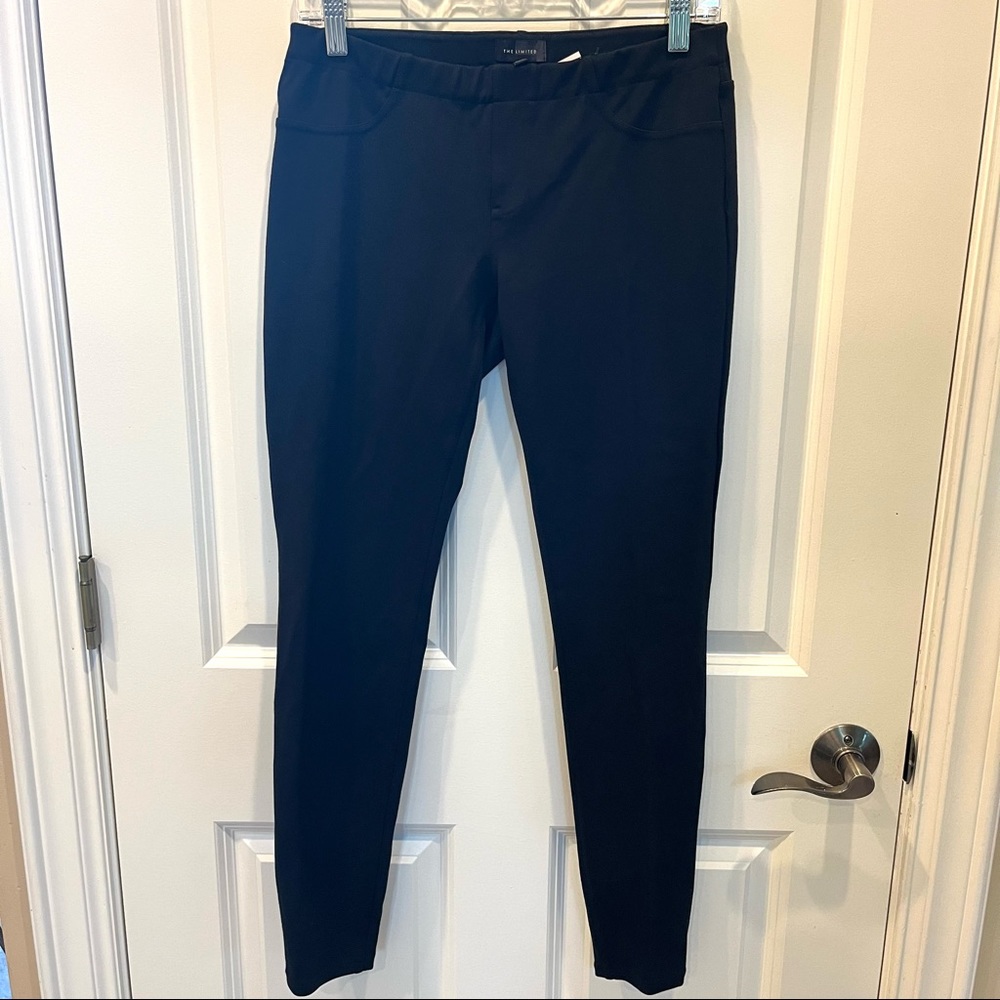 Women’s SZ S THE LIMITED Black Pull on Mid-Rise Ponte Pants with back Pockets